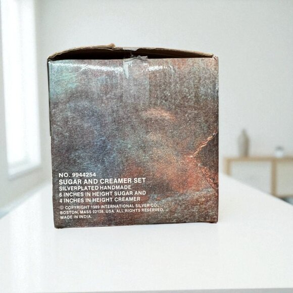 Silver-Plated Sugar & Creamer Set With Scissor Salad Tongs By International Silv - Picture 3 of 4